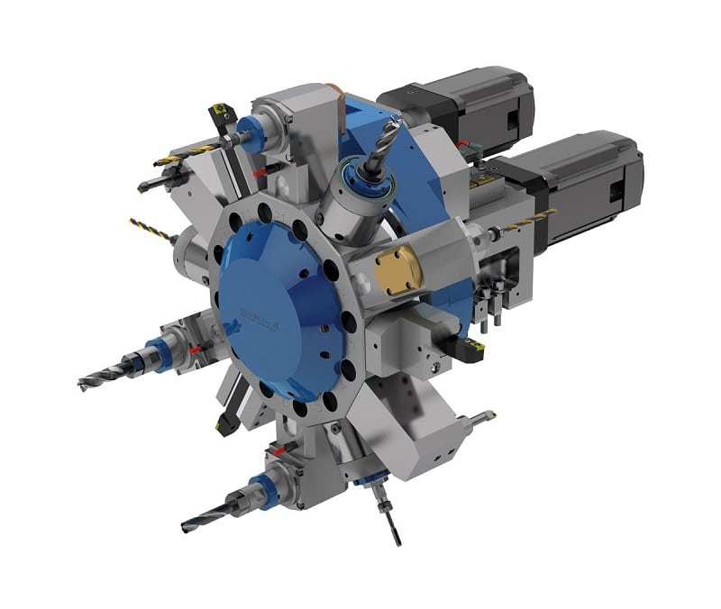 Máy tiện Turret tháp pháp CNC sẽ có 1 tháp pháo chứa công cụ