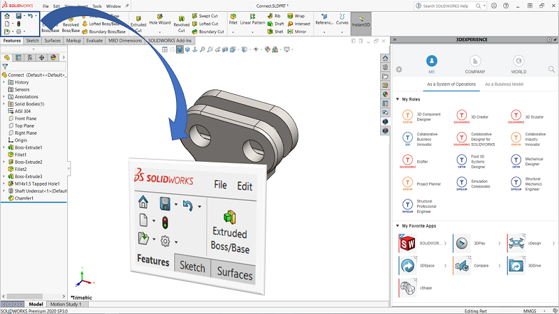 Giao diện phần mềm Solidworks 2020